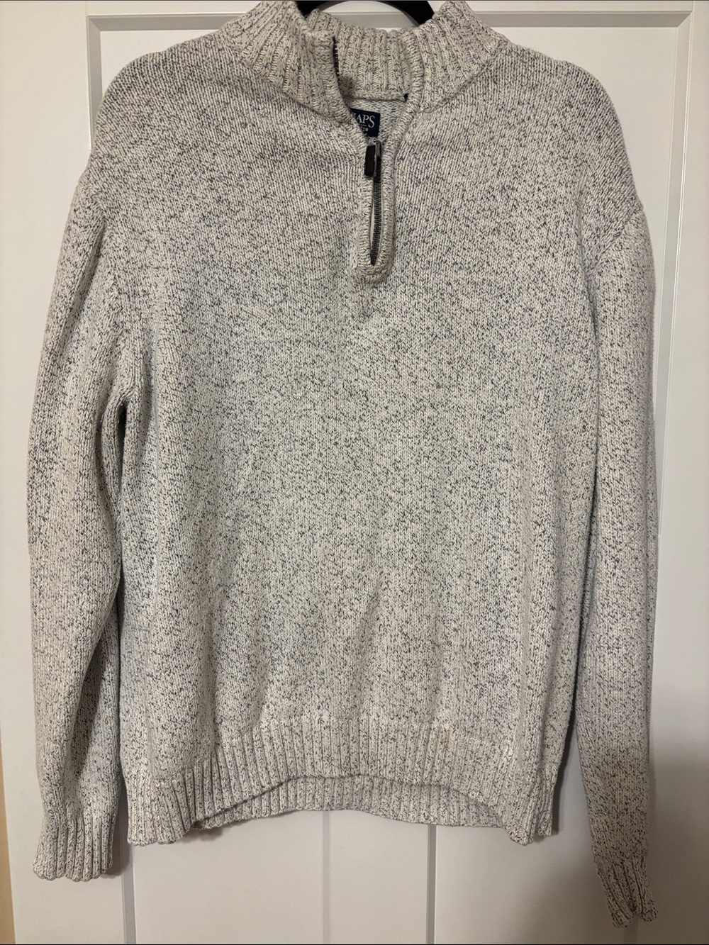 Chaps Gray Half-Zip Pullover Sweater